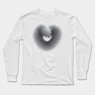Beautiful Black And White Love With Fur Long Sleeve T-Shirt
